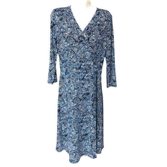 White House Black Market Dresses & Skirts - NWT Abstract Wrap Midi Dress Women S 3/4 Slinky Knit Minimalist White House Blak